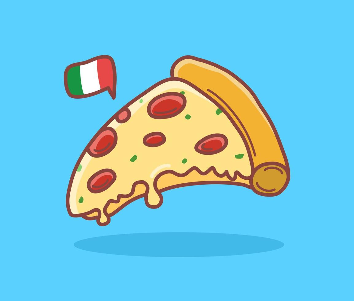 Italian pizza slice illustration vector