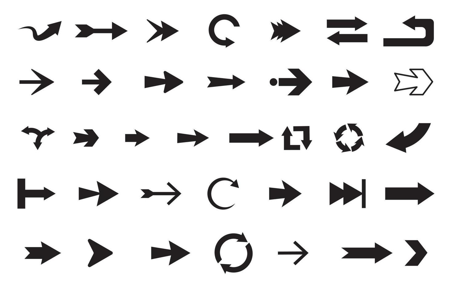 establecer flechas aisladas sobre fondo blanco. vector