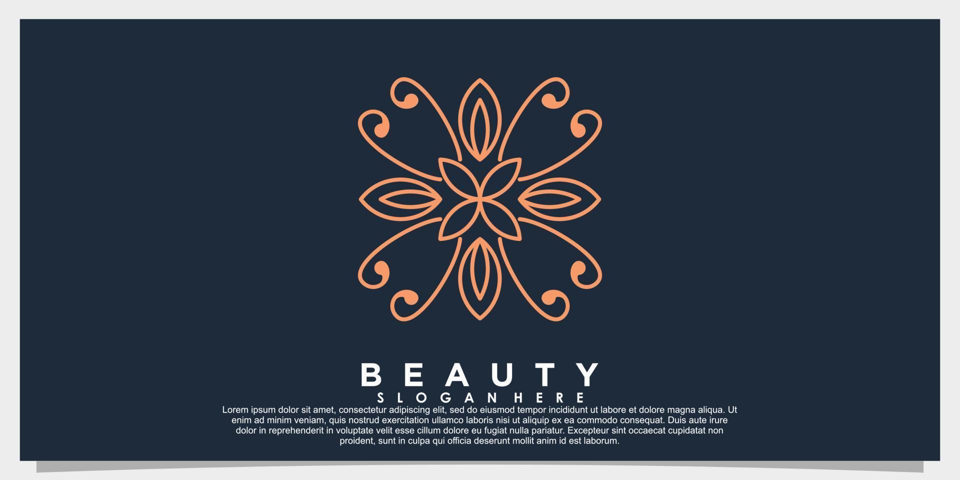 diseño de logotipo de flor de belleza con concepto abstracto de hoja vector