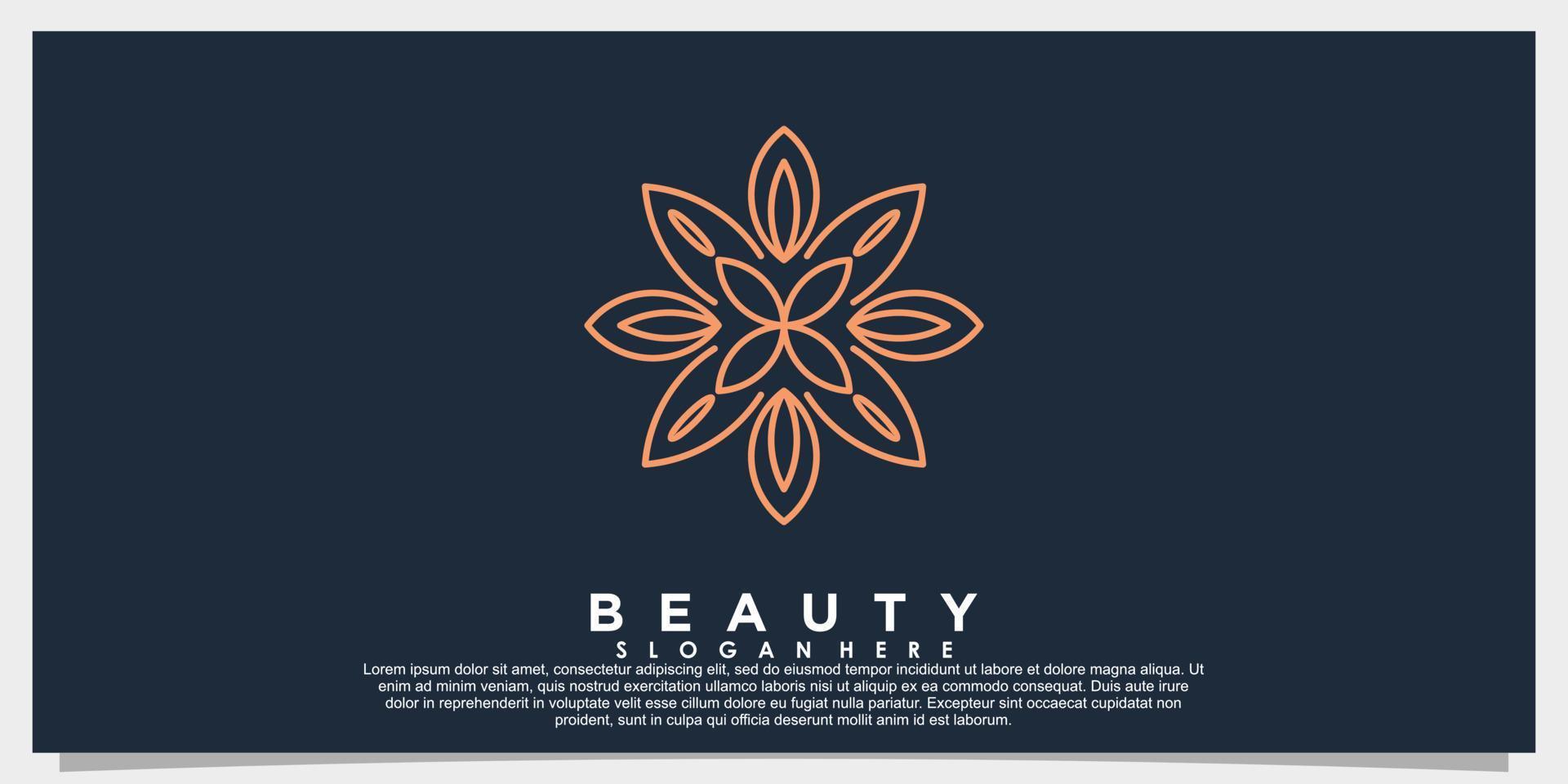 diseño de logotipo de flor de belleza con concepto abstracto de hoja vector