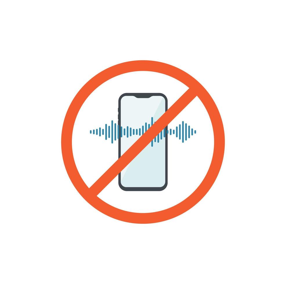 Illustration of prohibited phone use icon. Vector