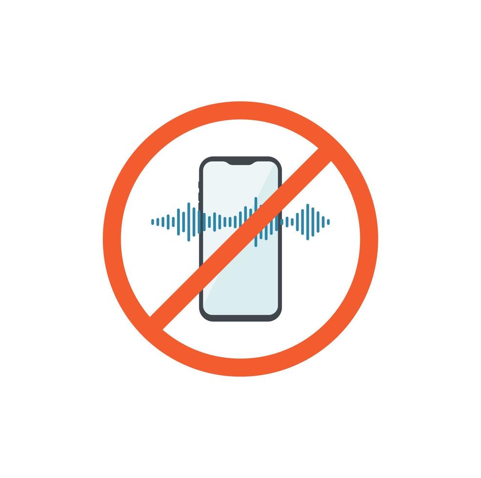 ilustración del icono de uso prohibido del teléfono. vector