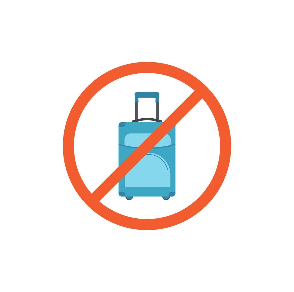 No baggage icon. Suitcase is prohibited. Prohibited baggage sign. Travel concept. vector