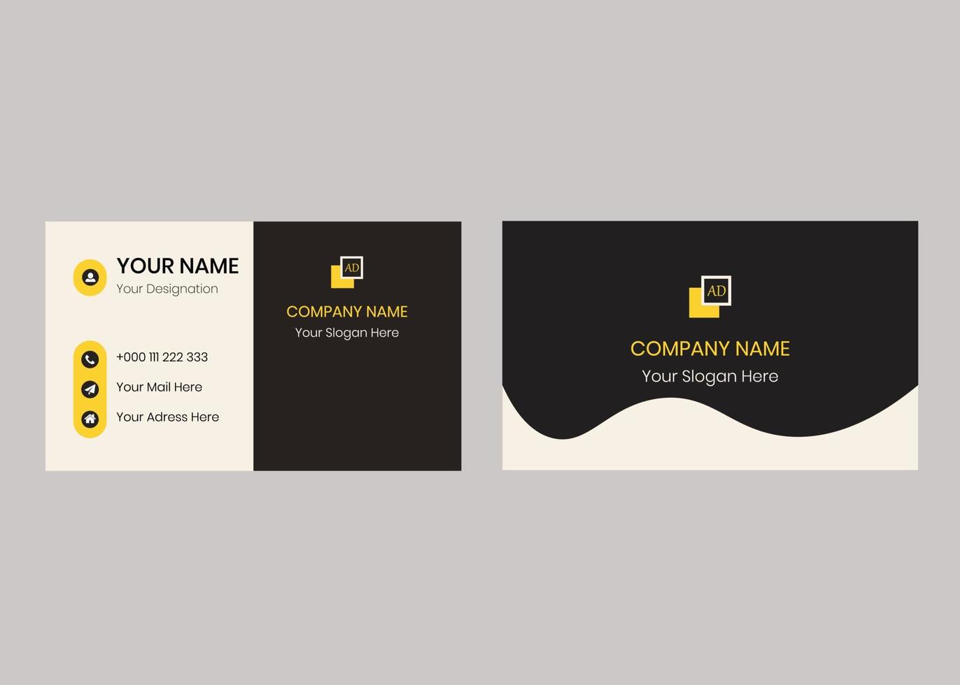 Minimal business card design vector