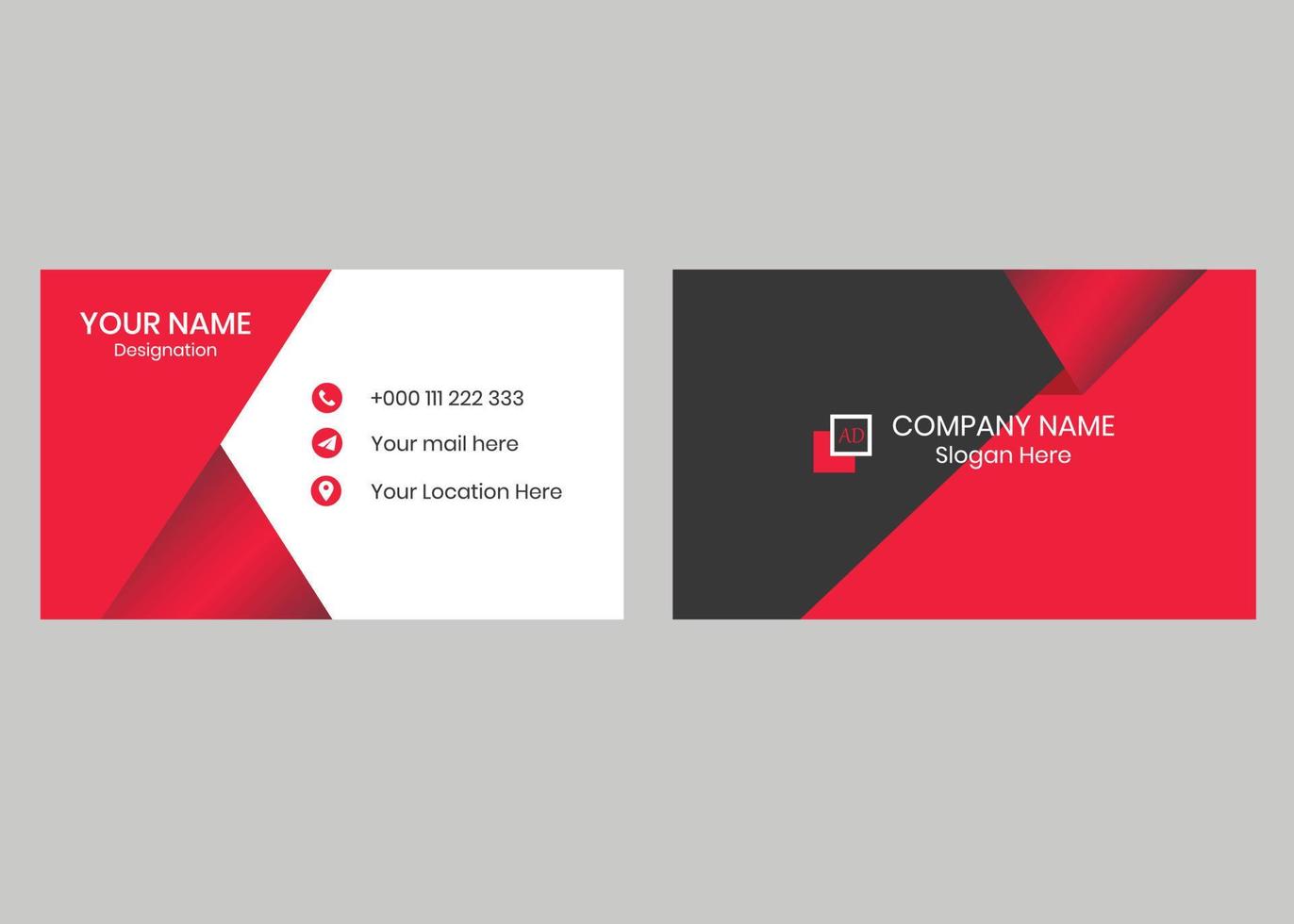 Minimal business card design vector