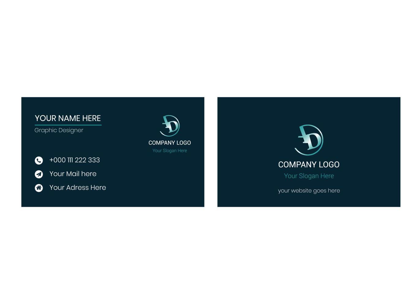 Minimal business card design vector