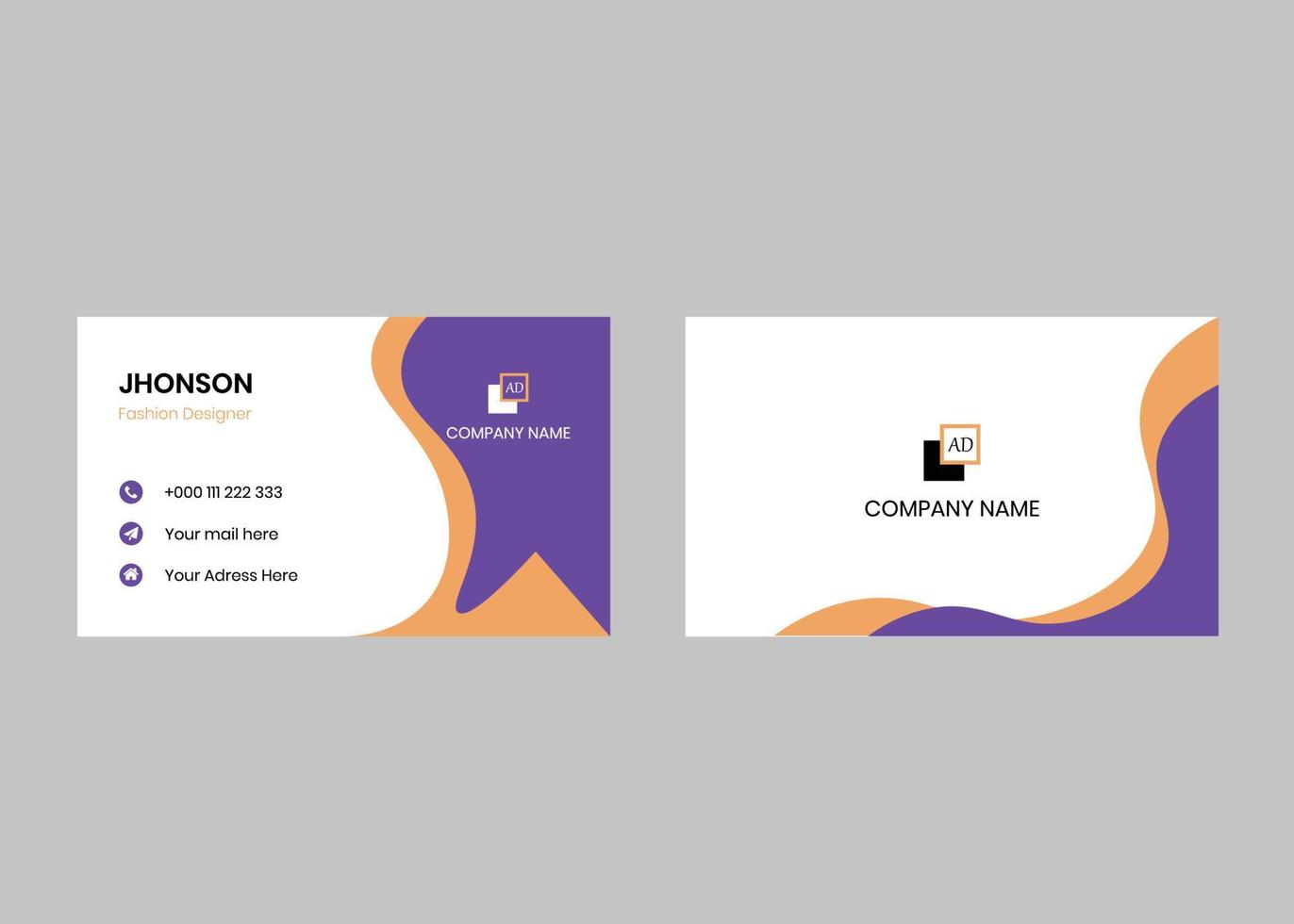 Minimal business card design vector