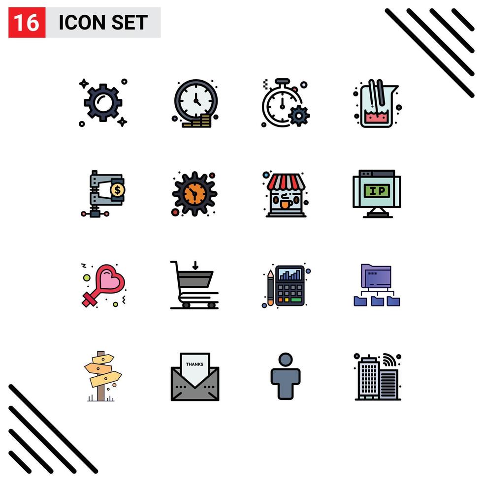 16 Creative Icons Modern Signs and Symbols of study medicine time chemistry quick Editable Creative Vector Design Elements