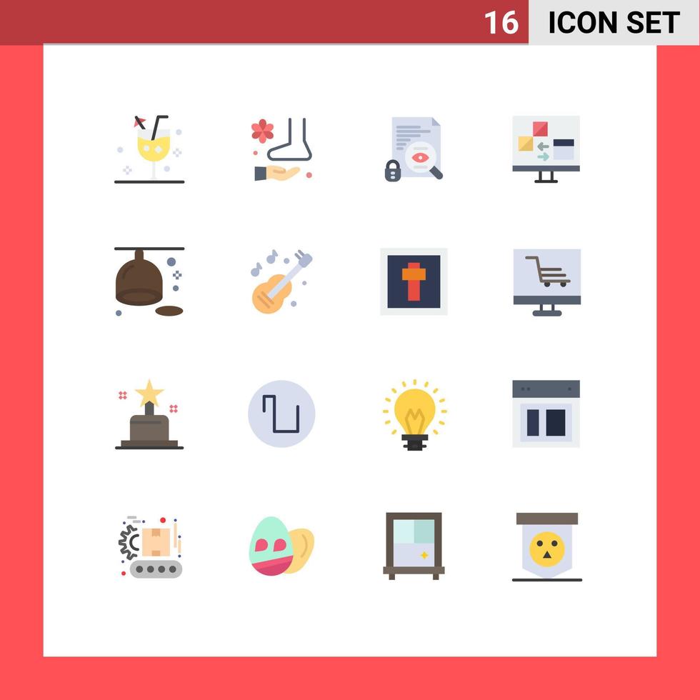 16 Thematic Vector Flat Colors and Editable Symbols of develop coding spa app security Editable Pack of Creative Vector Design Elements