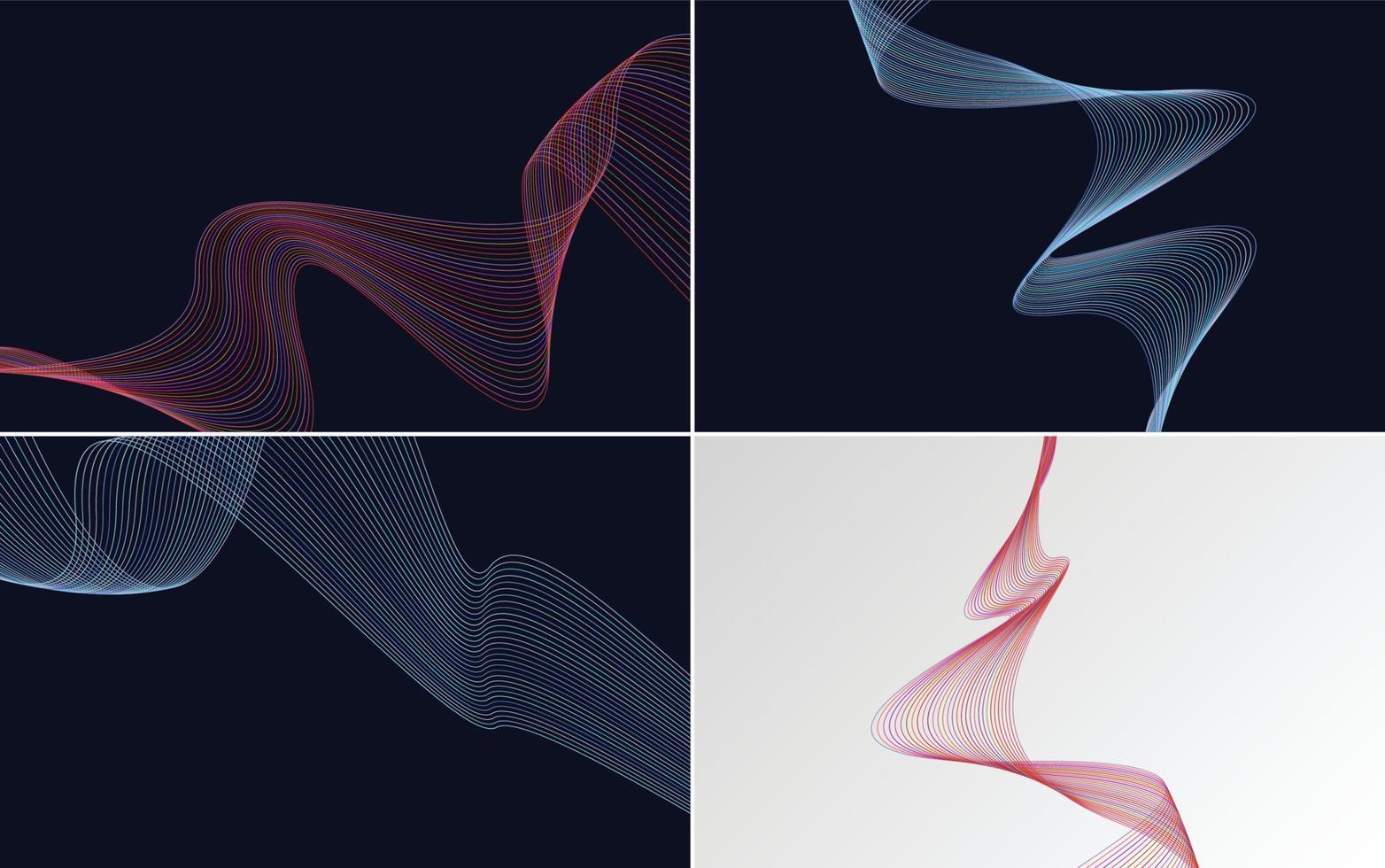 Use these geometric wave pattern backgrounds to add movement to your project vector