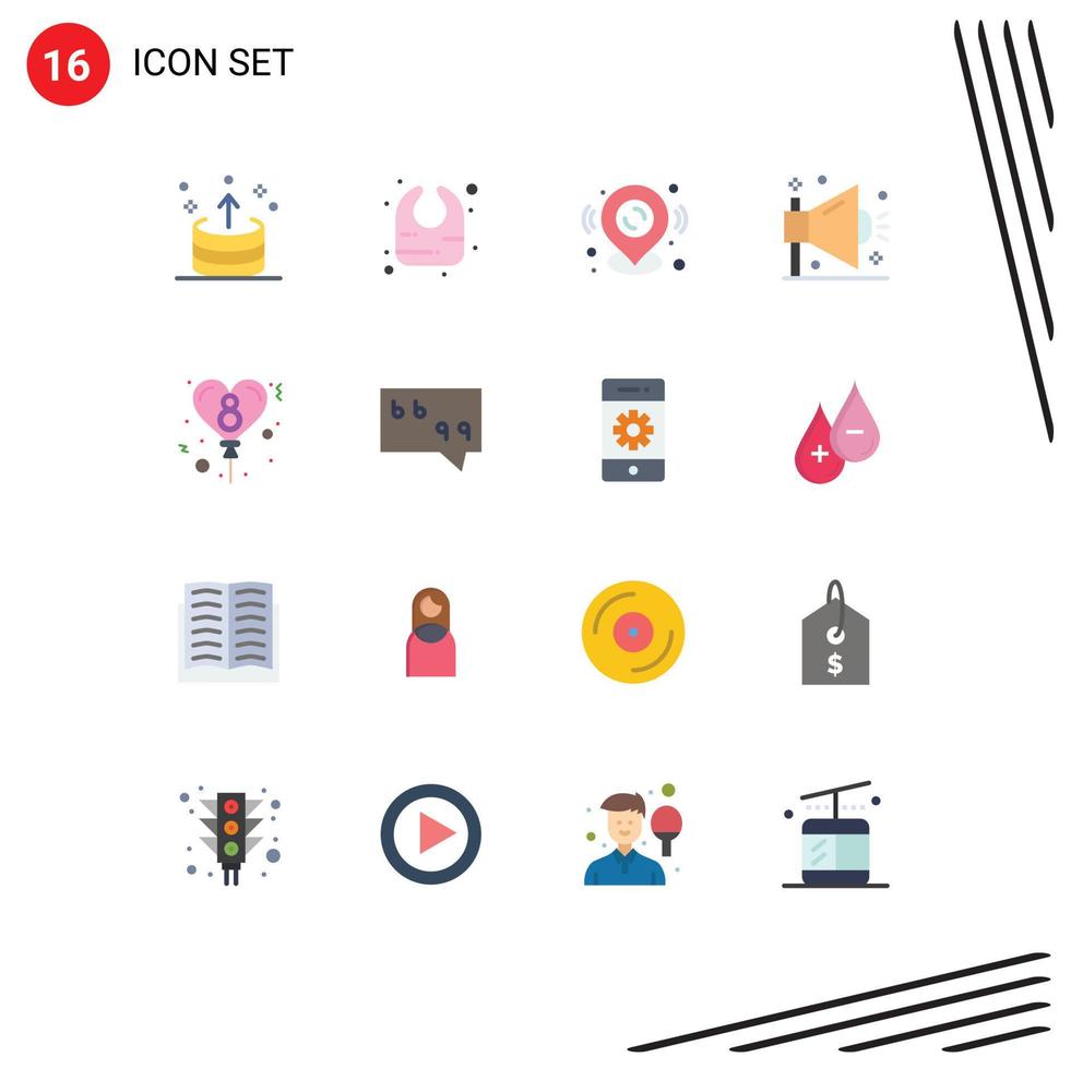 16 Creative Icons Modern Signs and Symbols of balloon seo pin optimization business Editable Pack of Creative Vector Design Elements