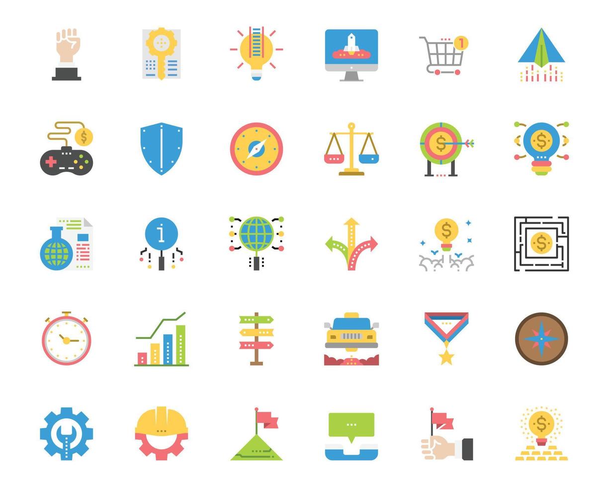 iconos de elementos de símbolos de negocios, vector