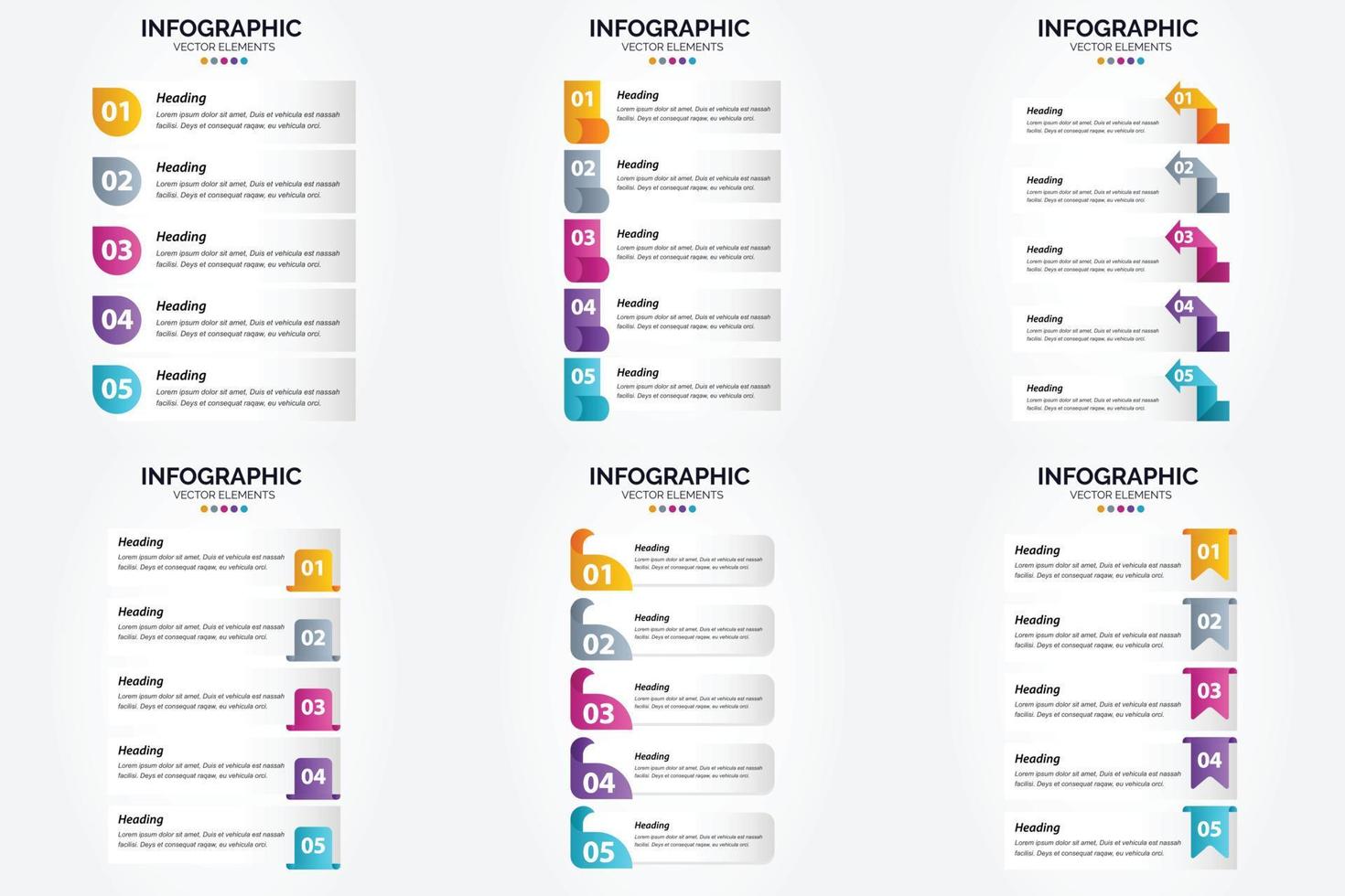 ilustración vectorial infografía conjunto de diseño plano para folleto publicitario y revista vector