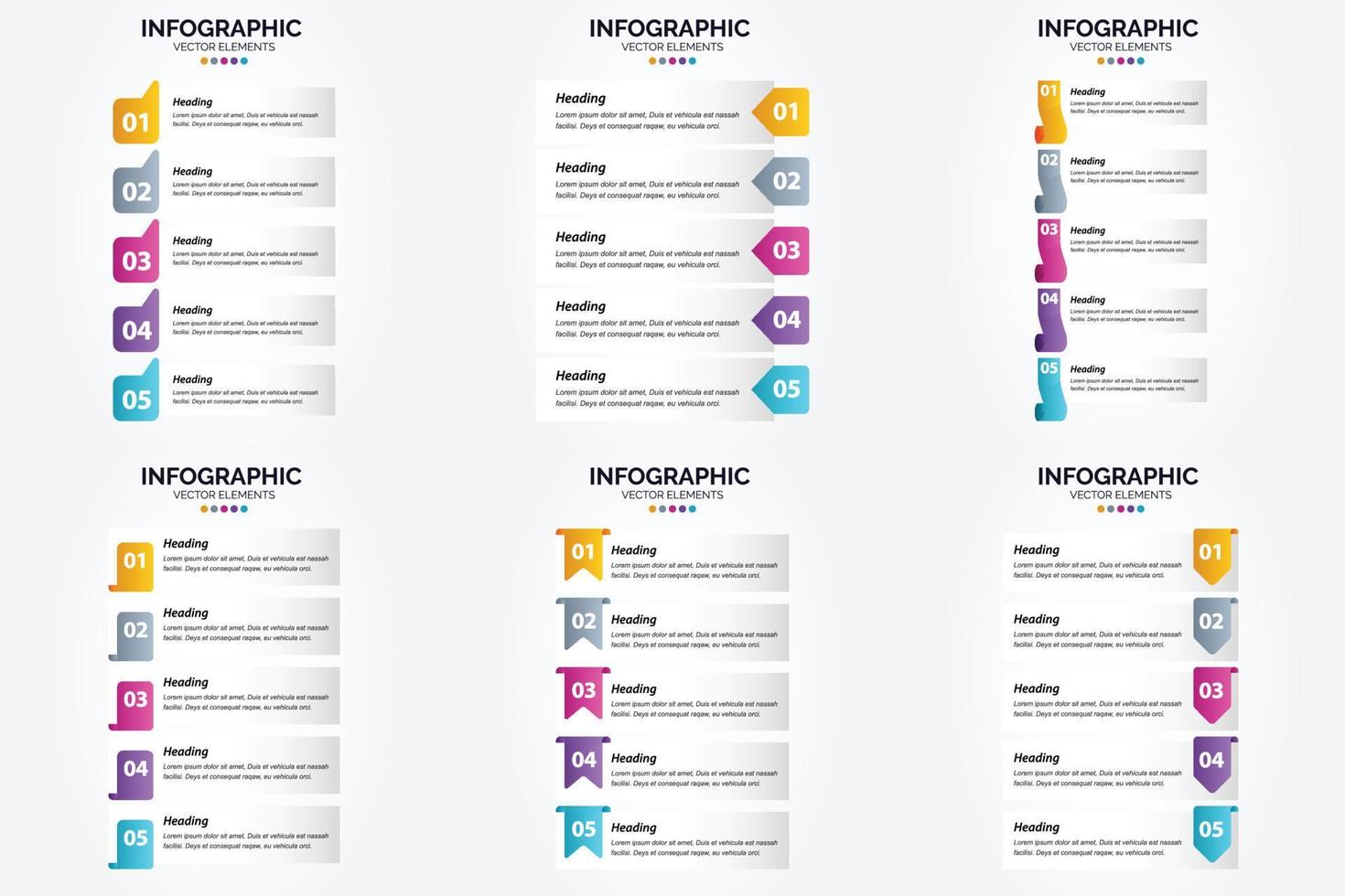 ilustración vectorial infografía conjunto de diseño plano para folleto publicitario y revista vector