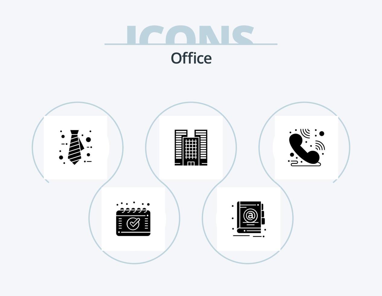 paquete de iconos de glifo de oficina 5 diseño de iconos. . . Corbata. línea directa centro de llamadas vector
