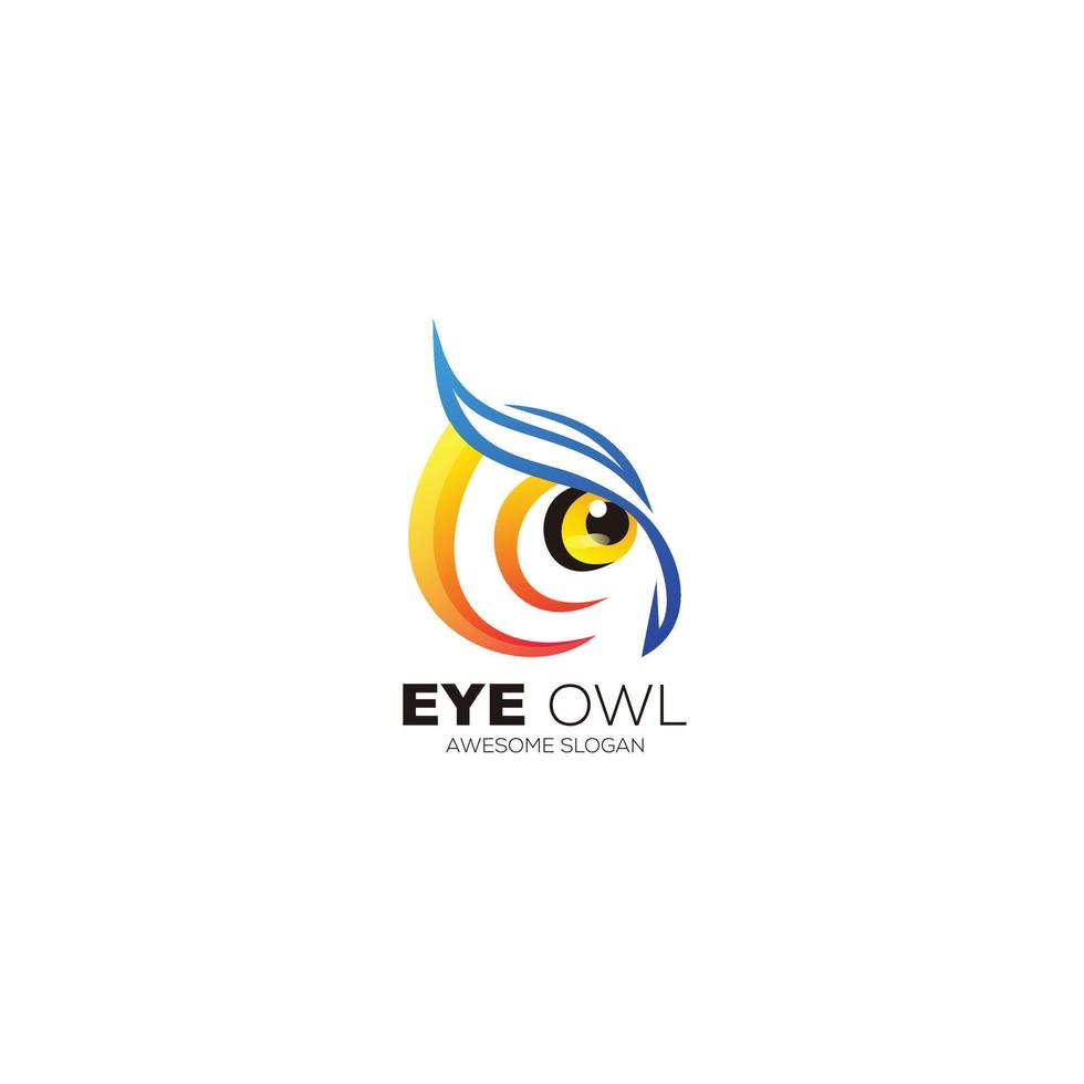 eyes owl design color gradient template vector