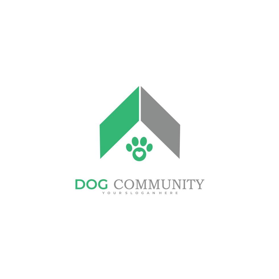 dog roof logo symbol template colorful vector