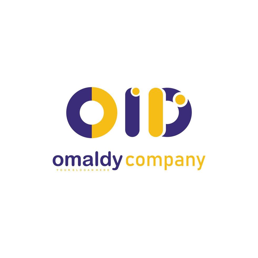 initial o i d design colorful logo template symbol vector