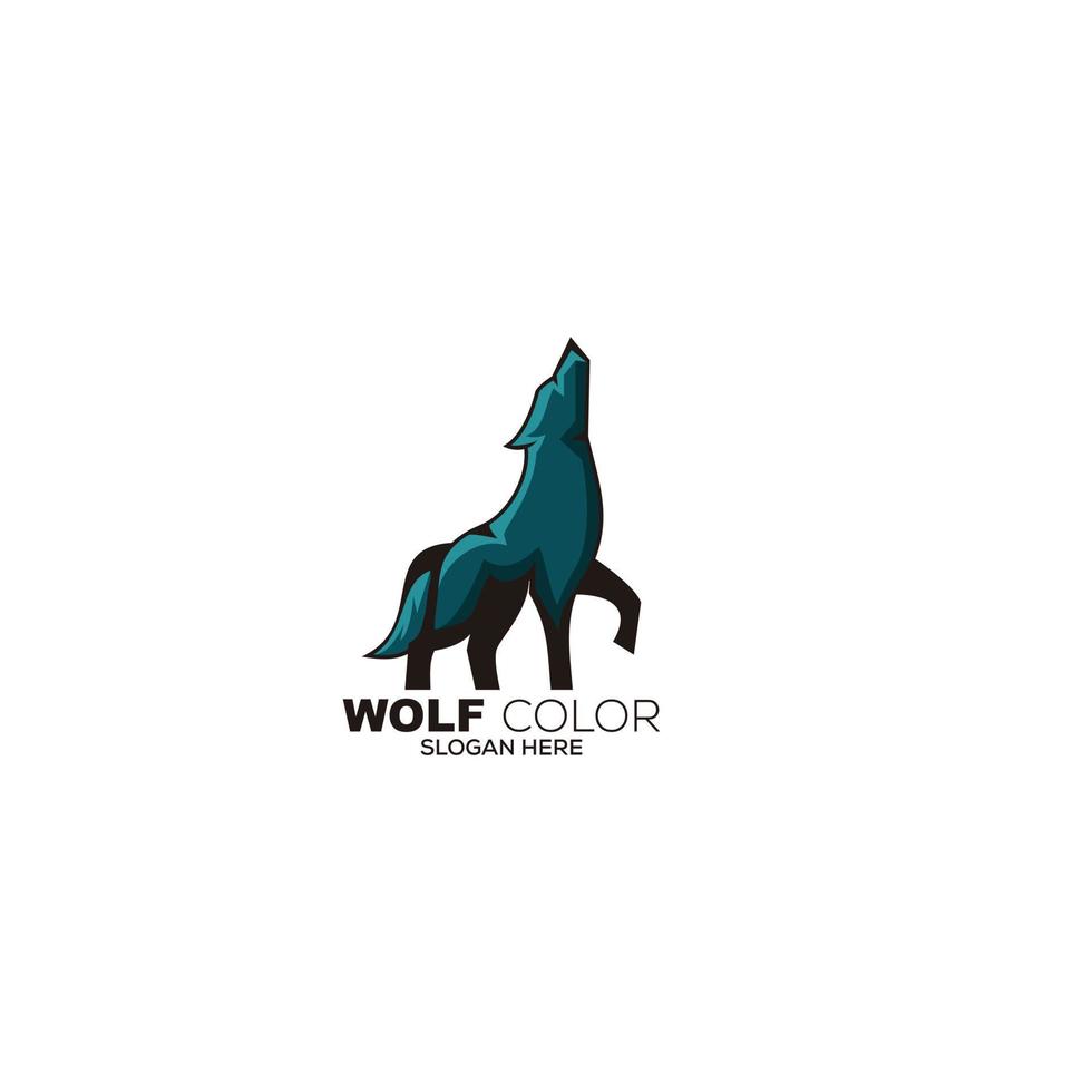 ilustración de plantilla de logotipo de mascota de lobo vector