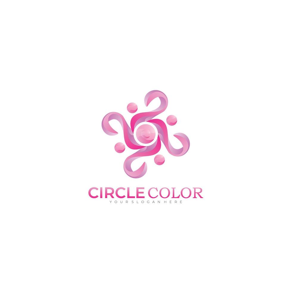 people group design colorful logo illustration vector
