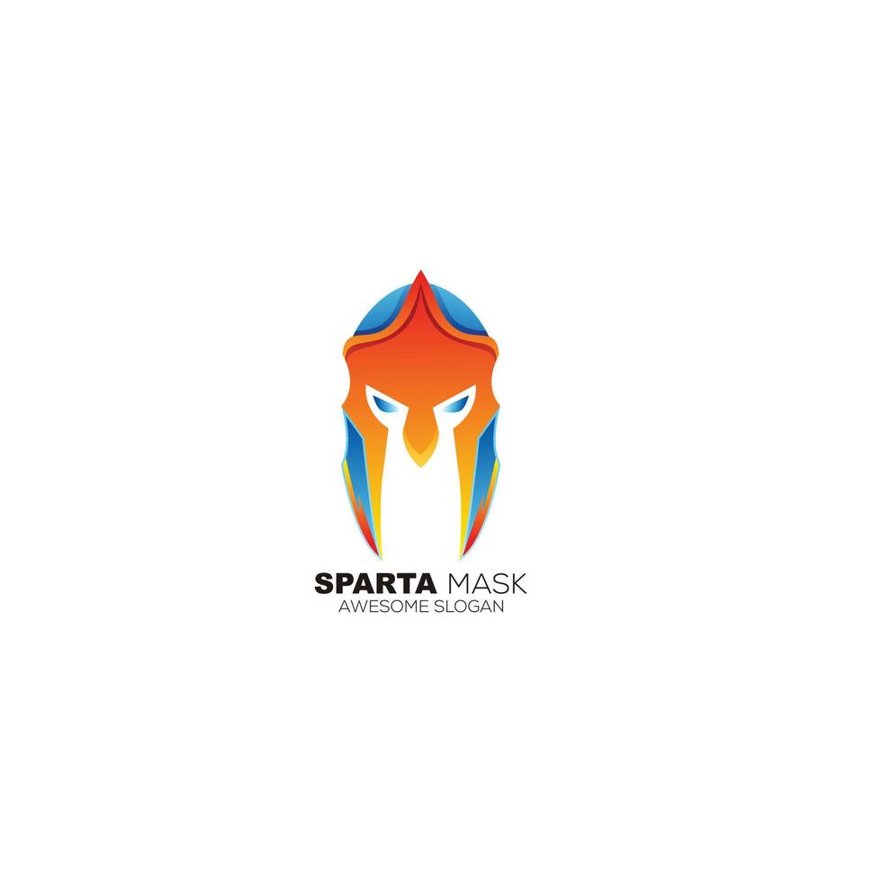 esparta máscara logotipo icono diseño degradado color símbolo vector