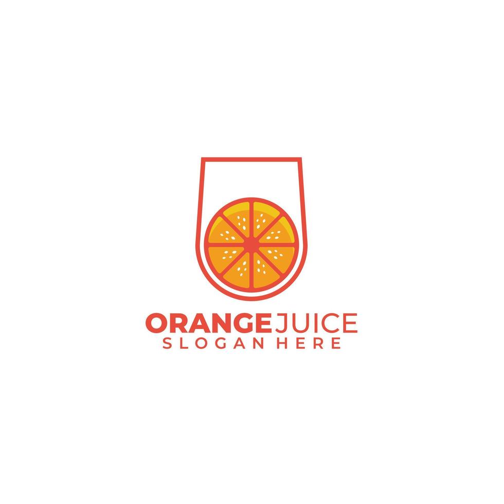 orange juice line design template illustration vector