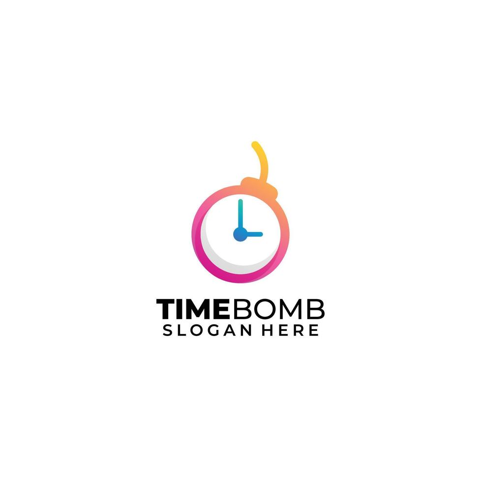 bomba de tiempo logo línea arte diseño degradado color vector