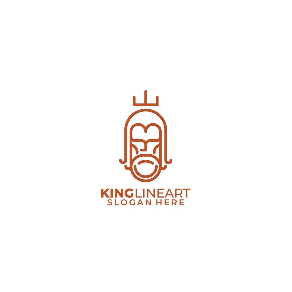 king design line art logo template icon vector