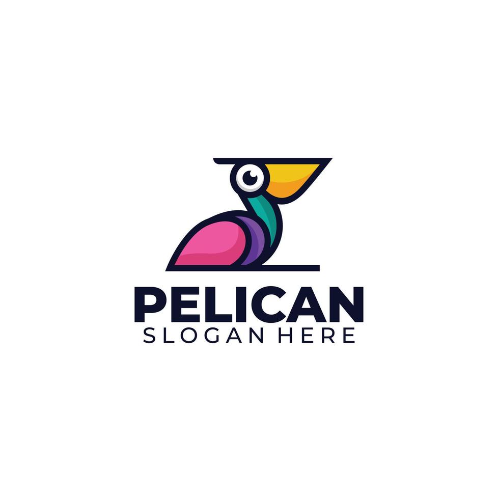 pelican logo vector design colorful template