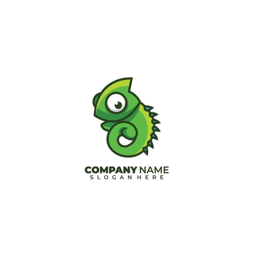 chameleon design colorful logo gradient template vector