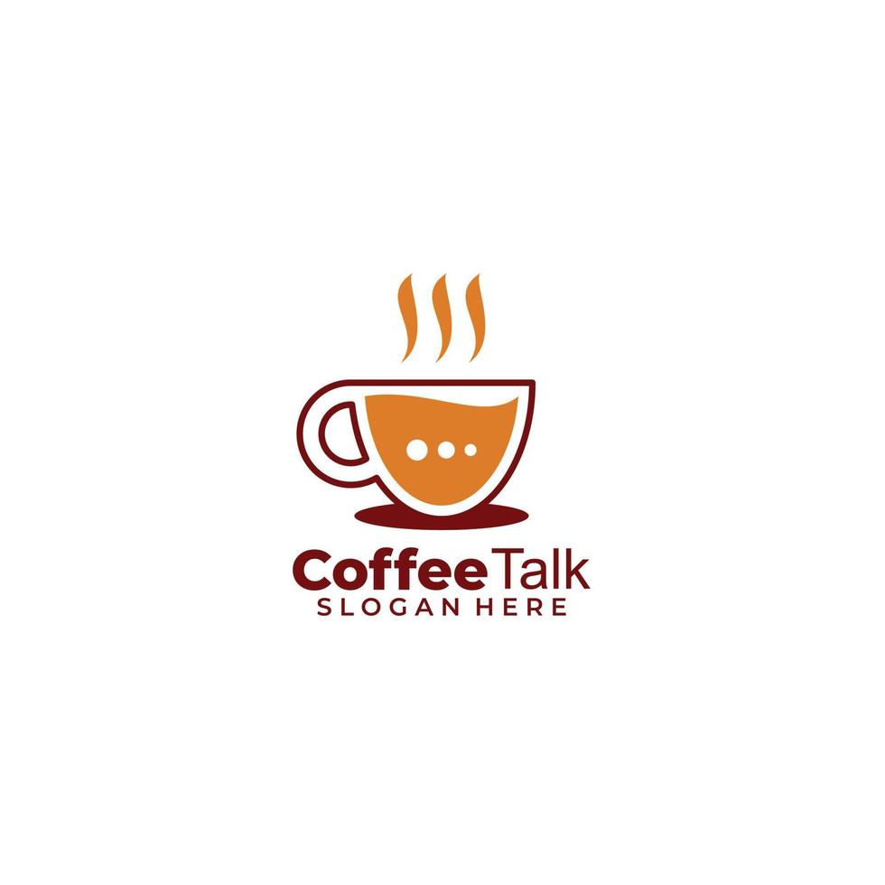 coffee message logo design vector