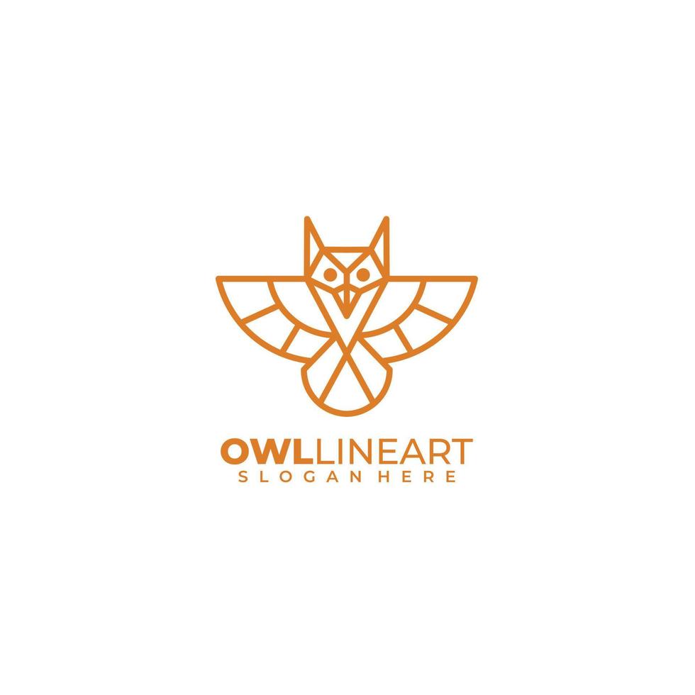 owl logo design line art template illustration icon vector