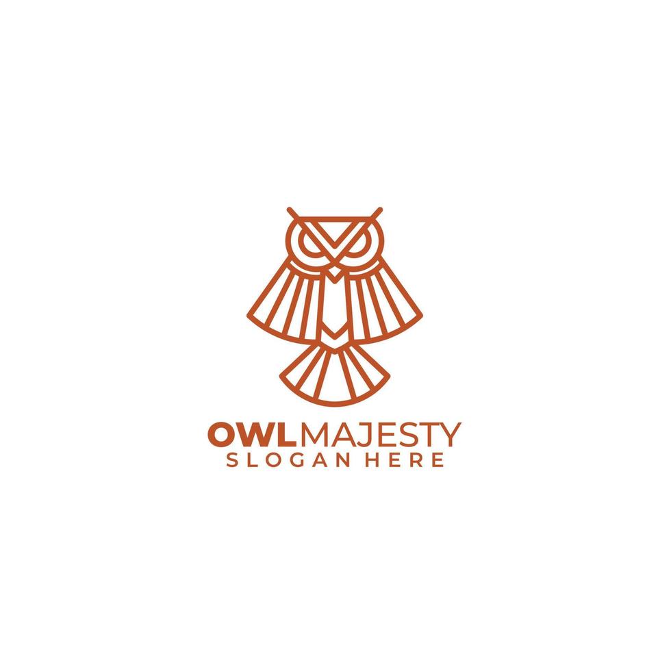 owl majesty logo design line art illustration vector