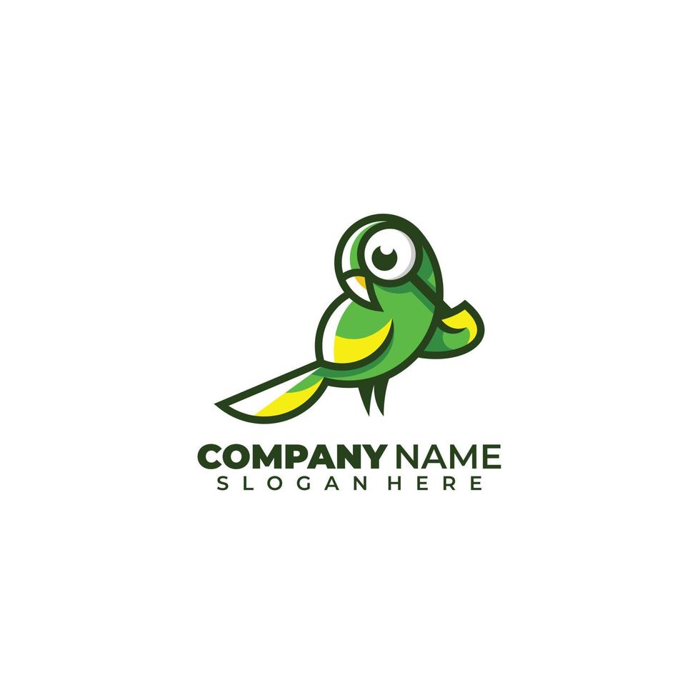 parrot bird logo design colorful template vector