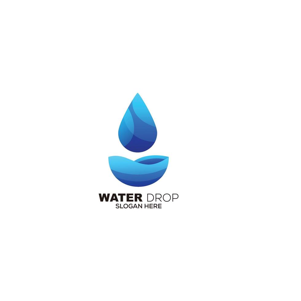 vector de plantilla de logotipo colorido degradado de gota de agua
