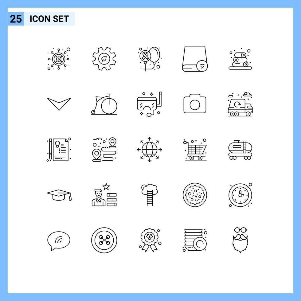 25 iconos creativos signos y símbolos modernos de dispositivos de globos de unidad de hardware elementos de diseño vectorial editables del mundo vector