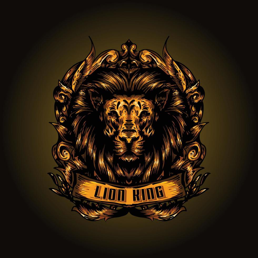 Lion King with vintage style vector