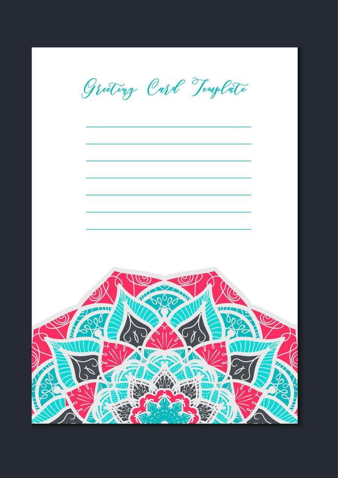 Mandala vintage template card vector