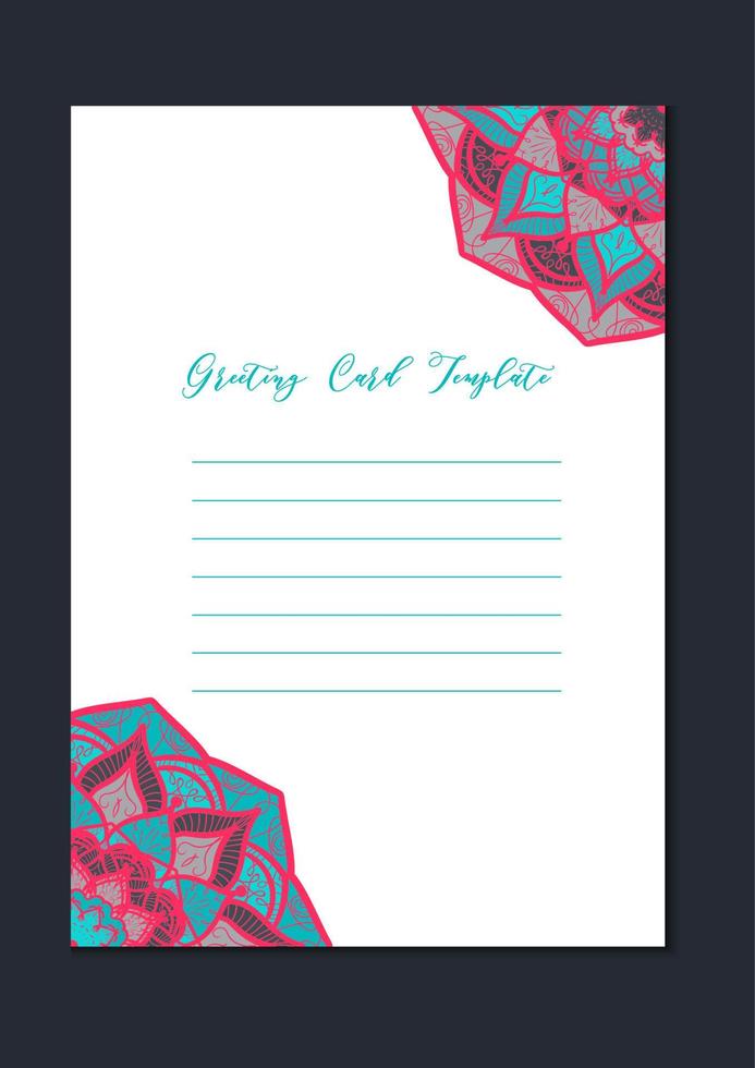 Mandala vintage template card vector