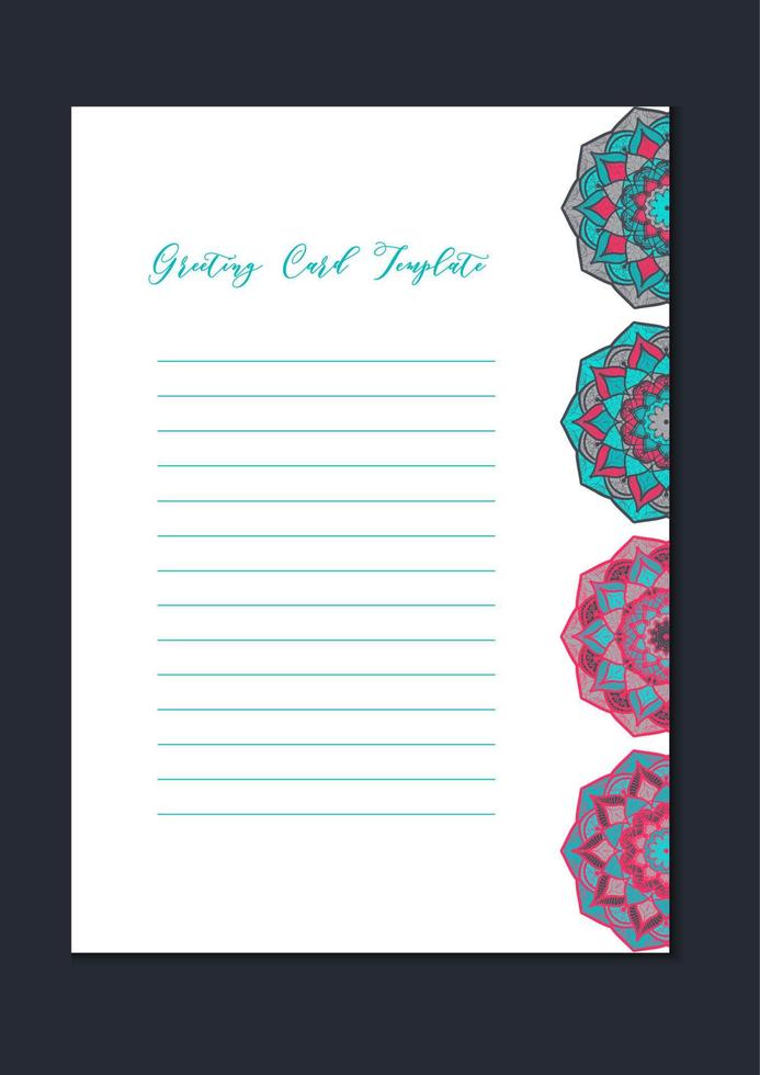 Mandala vintage template card vector
