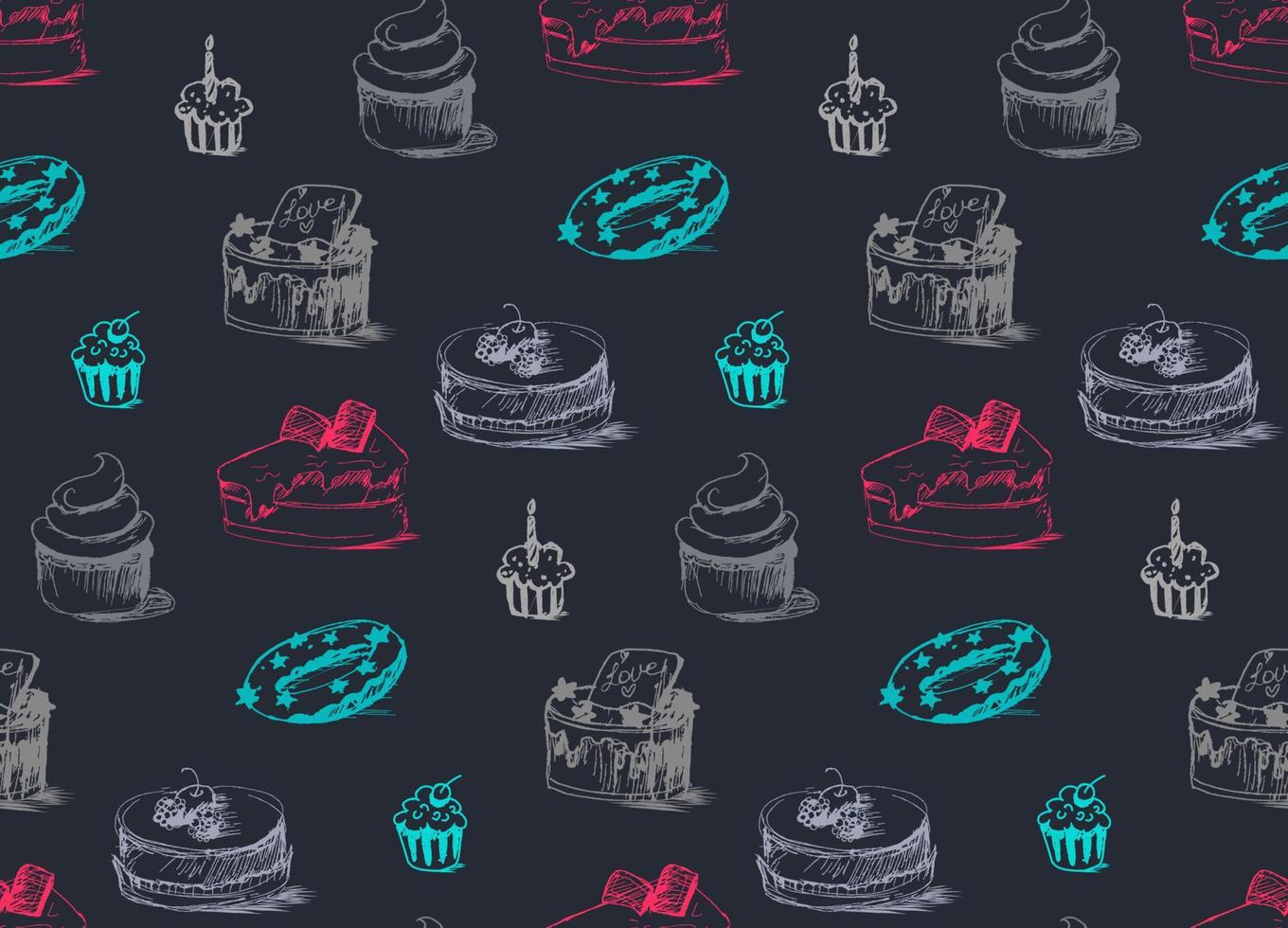 Tasty Cakes Seamless Pattern vector