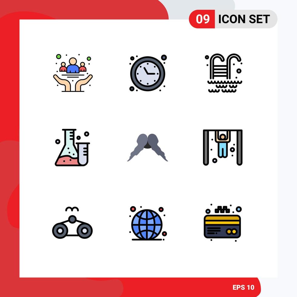 9 Creative Icons Modern Signs and Symbols of hipster science time optimization lab flask Editable Vector Design Elements