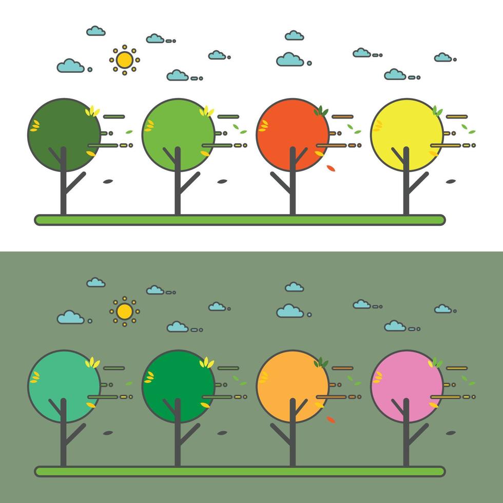 landscape in the flat linear style vector