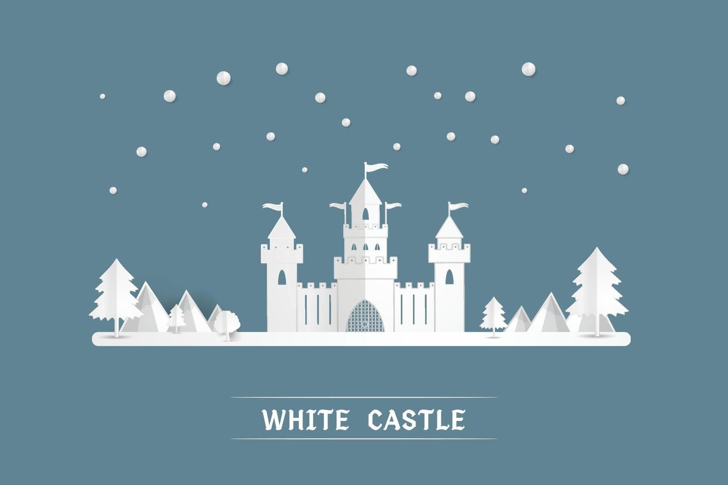 Ilustración de vector de castillo de papel blanco