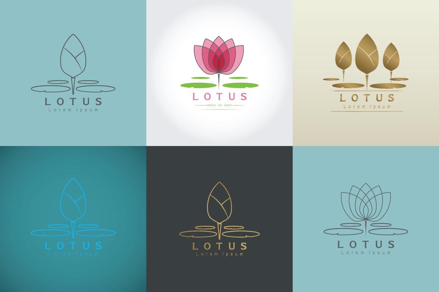 vector de logotipo de flor de loto