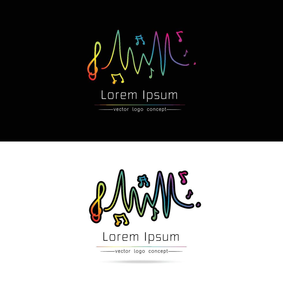 Music Logo concept sound wave with note vector