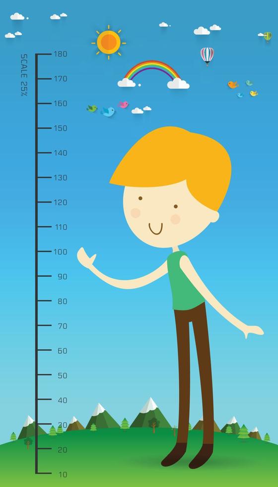 Meter wall with boy vector