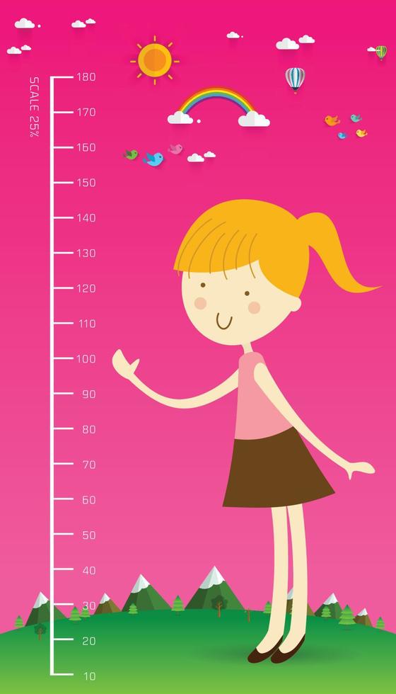 Meter wall with girl vector
