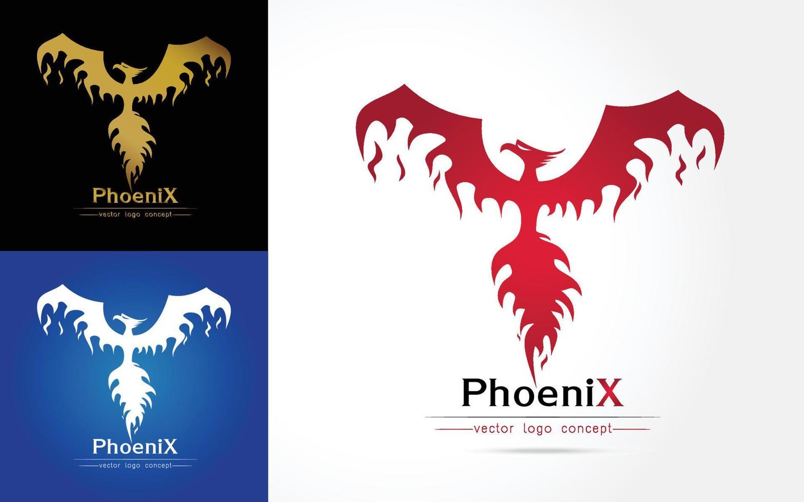 elegante logotipo de fénix vector