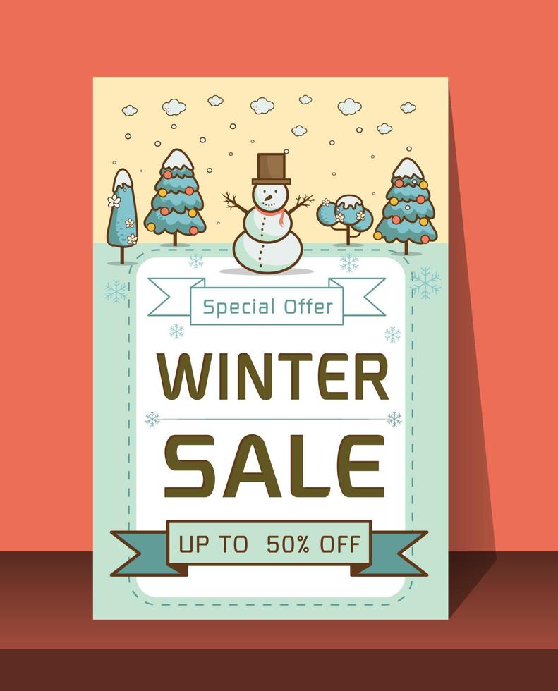 ilustración de vector de banner de venta de invierno